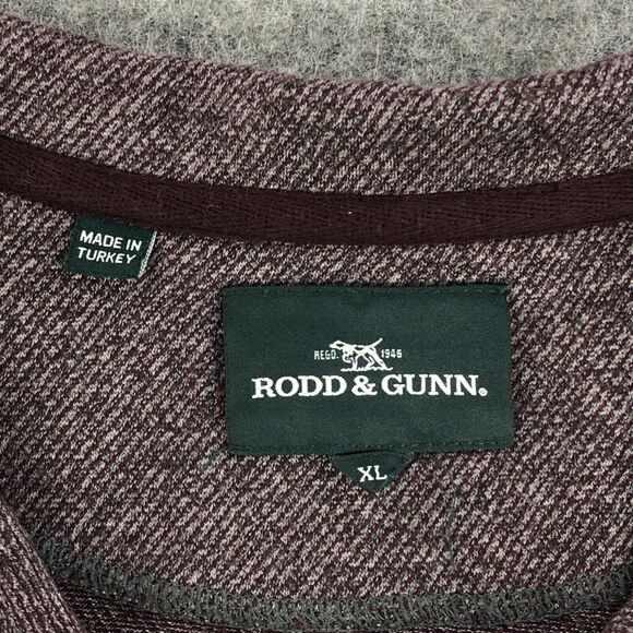 Rodd‎ & Gunn Mens 1/4 Zip Pullover XL Maroon Elbow Pads Sweater Long Sleeve - Picture 3 of 11